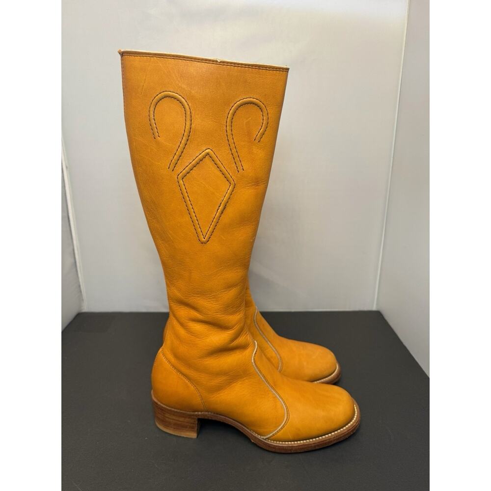 Vintage Frye Campus Boots 1970s Light Tan Size 7B Never Treated Excellent Cond. - Picture 7 of 16